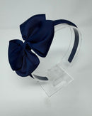 4 Inch Bow Alice Band - Navy