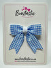 2.75 Inch Tail Bow - Light Blue & White Gingham