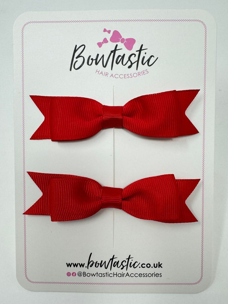 2.5 Inch Layer Tuxedo Bow - Red - 2 Pack