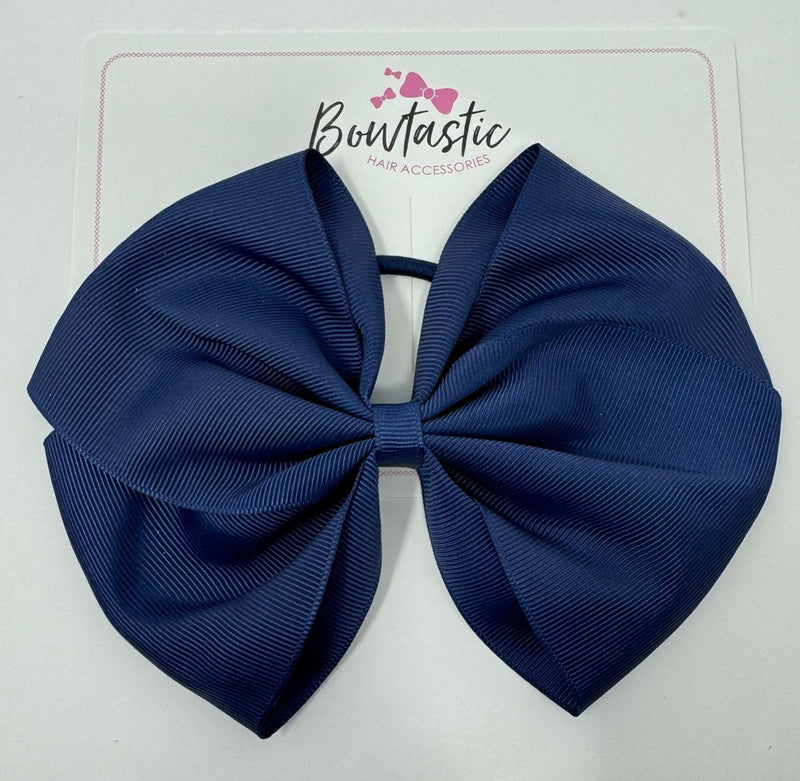 6.5 Inch Flat Bow Bobble - Navy