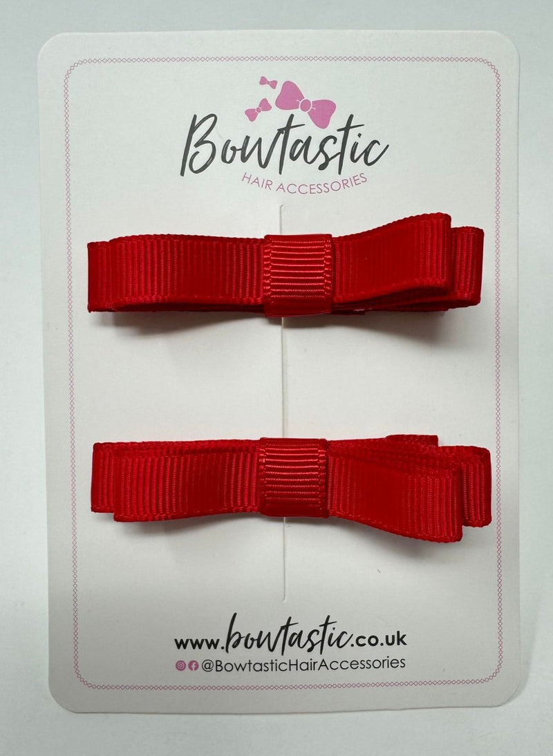 2 Inch Slide Bows - Red - 2 Pack