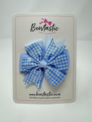 3 Inch Pinwheel Bow - Bluebell & Light Blue Gingham