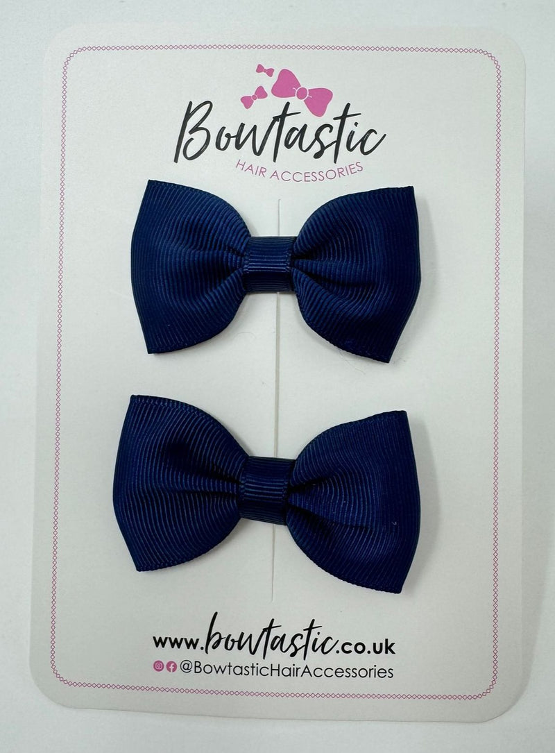 2.5 Inch Tuxedo Bow - Navy - 2 Pack