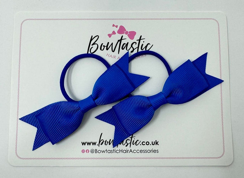 2.5 Inch Layer Tuxedo Bow Thin Elastic - Royal Blue - 2 Pack