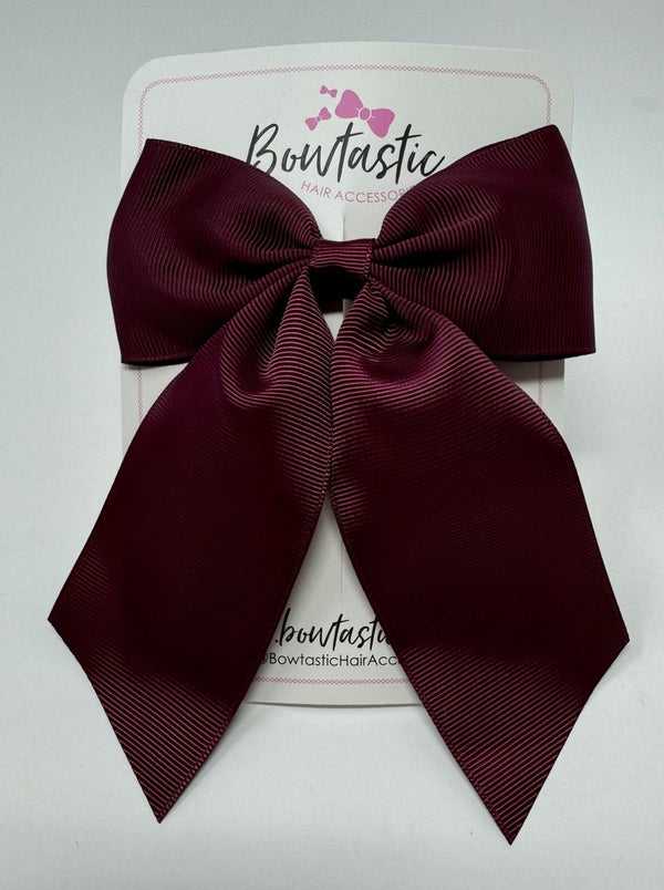 4.25 Inch Tail Bow - Burgundy