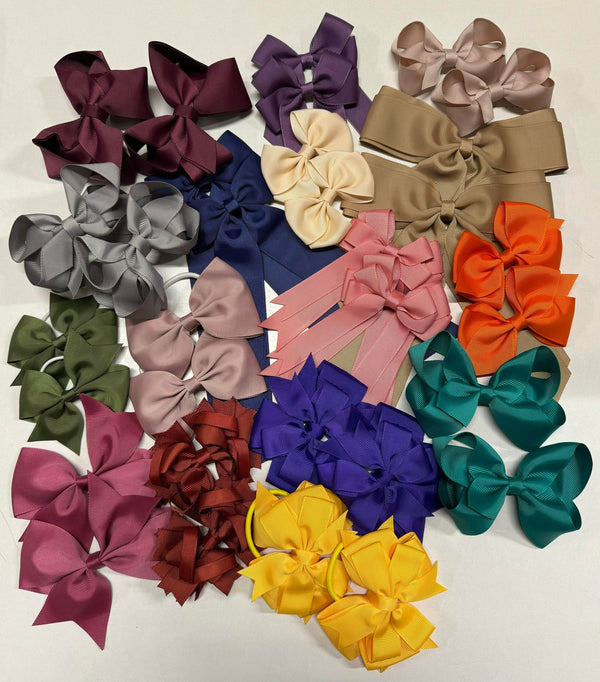 Surprise Bundle - Matching Pairs - Medium Bow/Bobbles Pairs - 10 Pack - Autumn Colours