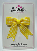 2.75 Inch Tail Bow - Yellow & Yellow Gingham
