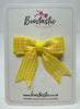 2.75 Inch Tail Bow - Yellow & Yellow Gingham