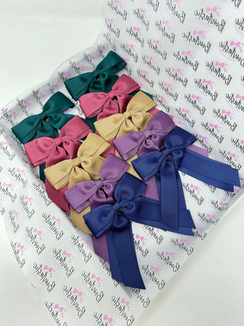 Surprise Bundle - Matching Pairs - 4.5 inch Tail Bows - 10 Pack - Autumn Colours