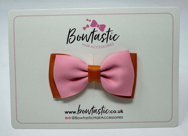 3 Inch Flat Double Bow - Peony & Ginger