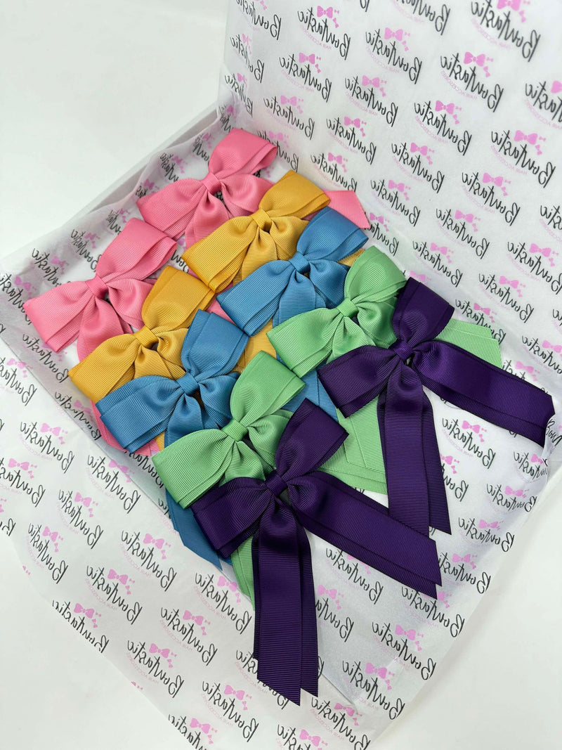 Surprise Bundle - Matching Pairs - 4.5 inch Tail Bows - 10 Pack - Autumn Colours