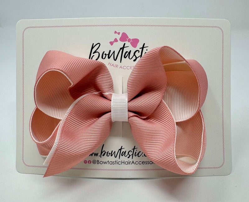 4 Inch Double Ribbon Bow  - Sweet Nectar & Sideshow Rose