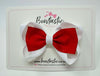 3.5 Inch Tuxedo Double Bow - Red & White