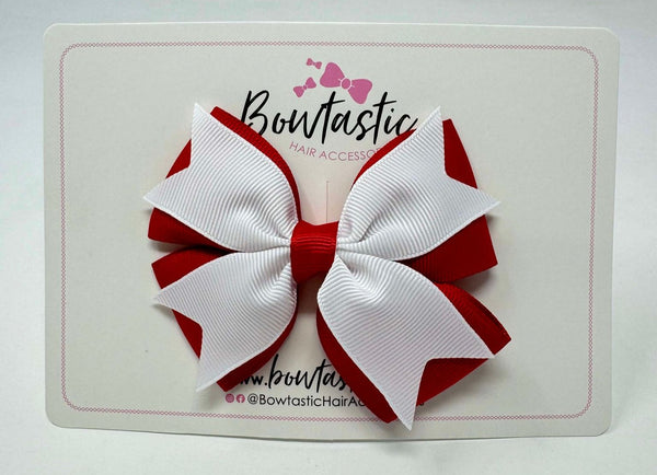 3.5 Inch Flat Bow Style 2 - White & Red