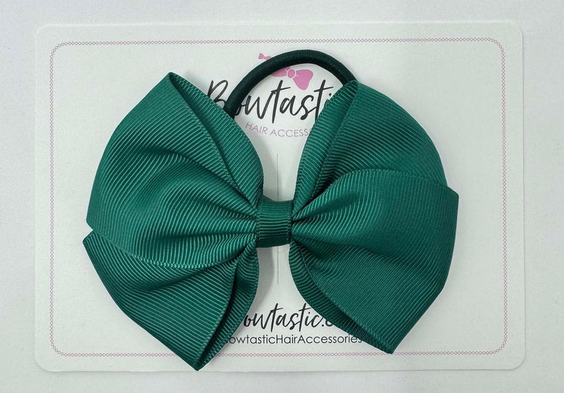 4 Inch Flat Bow Bobble - Hunter Green