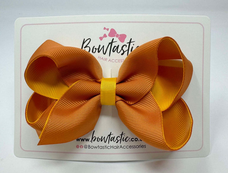 4 Inch Double Ribbon Bow - Dandelion & Ginger