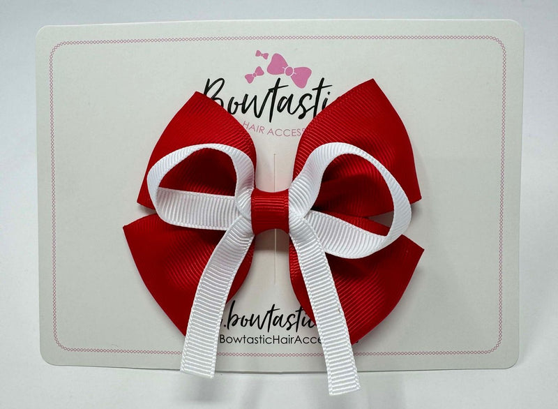 3.5 Inch Flat Bow - White & Red