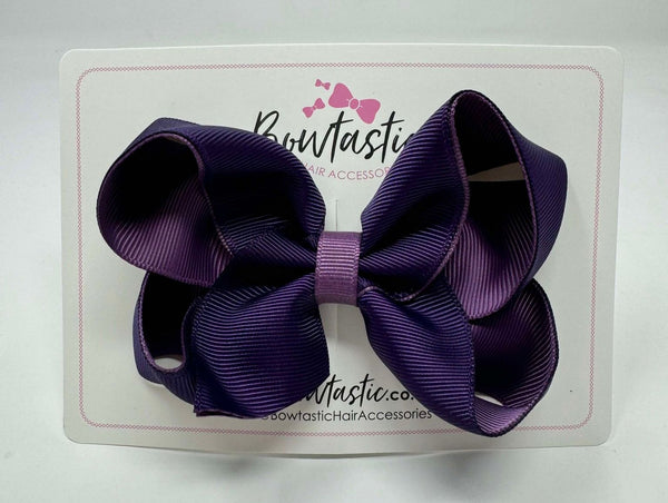 4 Inch Double Ribbon Bow - Plum & Amethyst