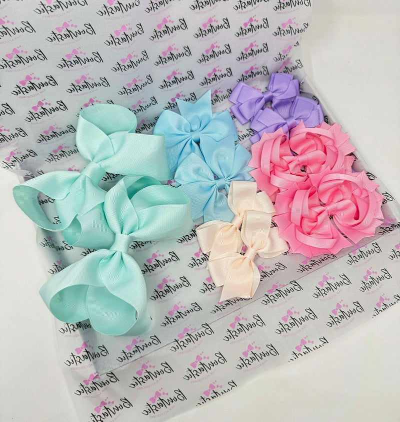 Surprise Bundle - Matching Pairs - Medium Bow/Bobbles Pairs - 10 Pack - Pastels