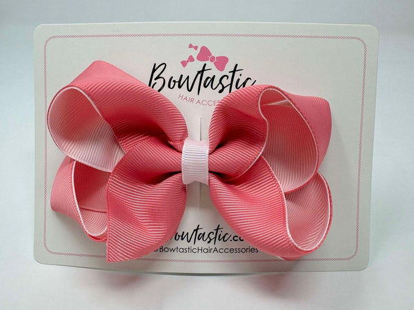 4 Inch Double Ribbon Bow - Fantasy Rose & Powder Pink