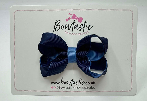 3 Inch Bow - Navy & Smoke Blue