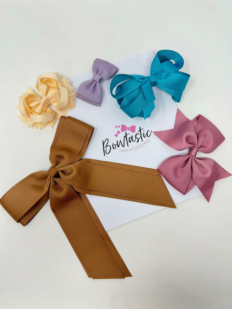 Surprise Bundle - Medium Bow/Bobbles - 5 Pack - Autumn Colours