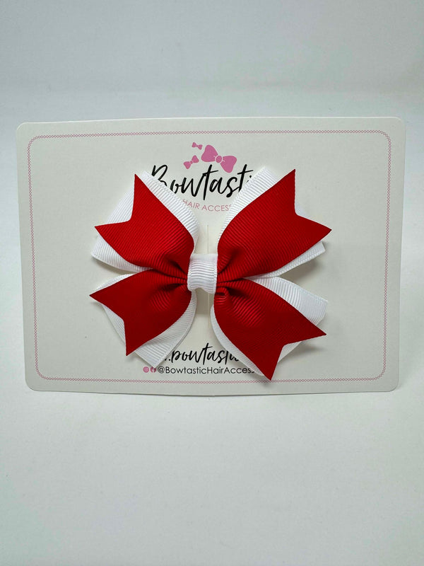 3.5 Inch Flat Bow Style 2 - Red & White