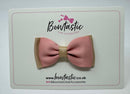 3 Inch Flat Double Bow - Sweet Nectar & Tan