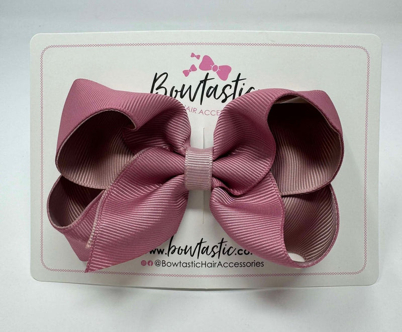 4 Inch Double Ribbon Bow - Rosy Mauve & Antique Mauve