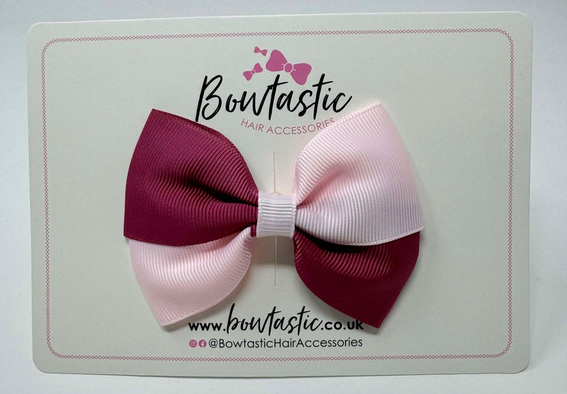 3.5 Inch Twist Bow - Victorian Rose & Powder Pink