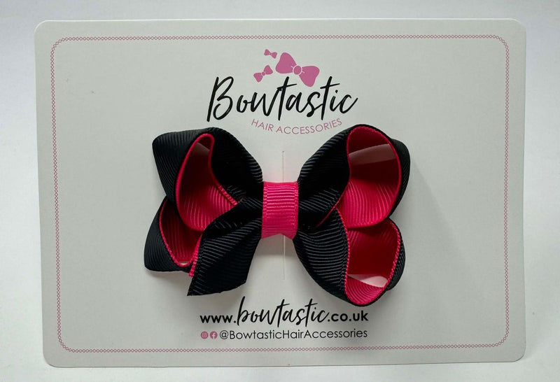 3 Inch Bow - Shocking Pink & Black