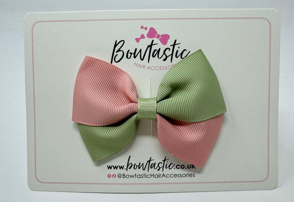 3.5 Inch Twist Bow - Sweet Nectar & Spring Moss