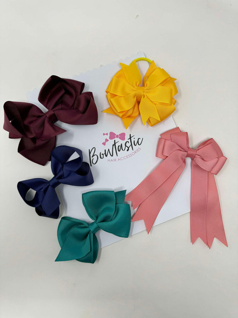 Surprise Bundle - Medium Bow/Bobbles - 5 Pack - Autumn Colours