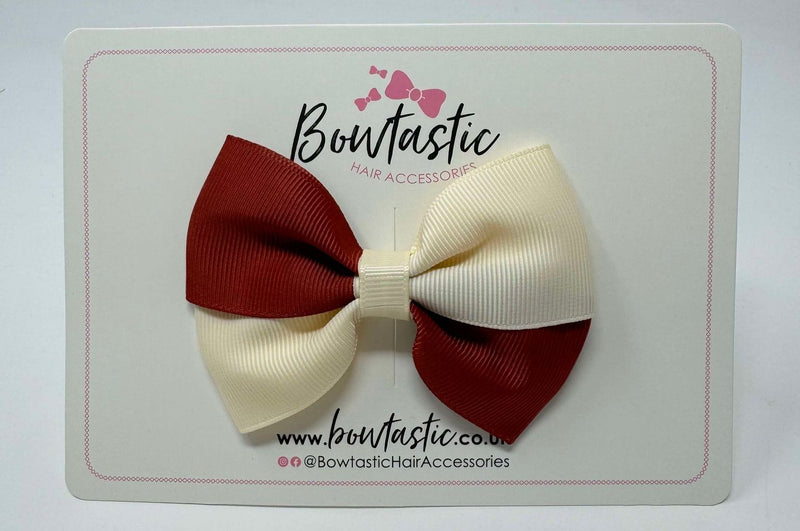 3.5 Inch Twist Bow - Rust & Cream