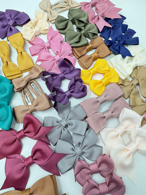 Surprise Bundle - Matching Pairs - Small Bows - 10 Pack - Autumn Colours