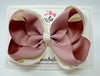 5 Inch Double Bow - Antique White & Antique Mauve