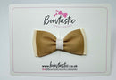 3 Inch Flat Double Bow - Latte & Cream