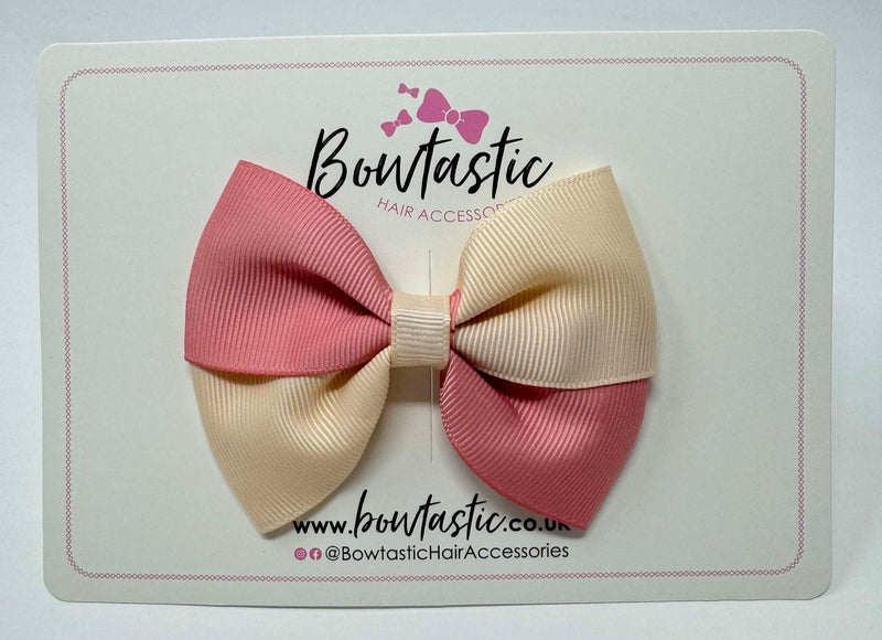 3.5 Inch Twist Bow - Dusty Rose & Nude