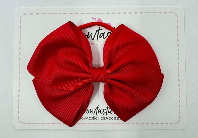 4 Inch Flat Bow Bobble - Red