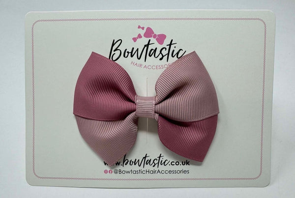 3.5 Inch Twist Bow - Antique Mauve & Rosy Mauve