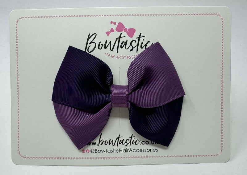 3.5 Inch Twist Bow - Plum & Amethyst