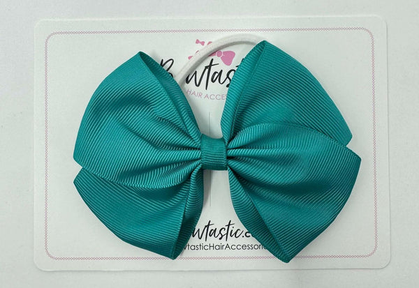 4 Inch Flat Bow Bobble - Jade Green