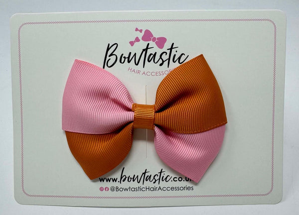 3.5 Inch Twist Bow - Ginger & Peony