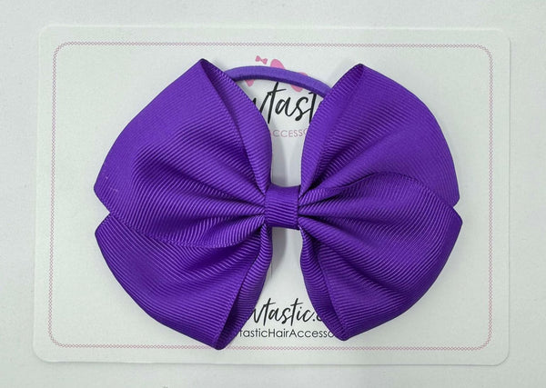 4 Inch Flat Bow Bobble - Purple