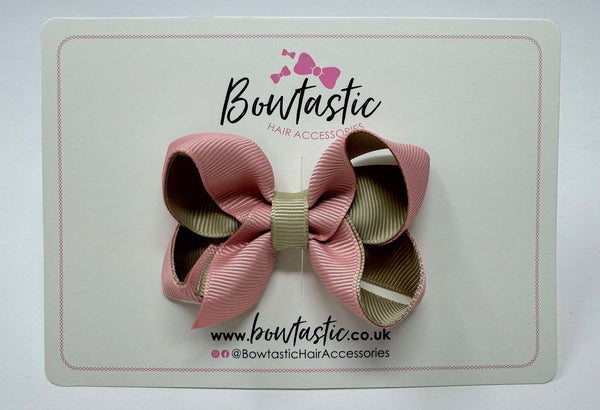 3 Inch Bow - Sweet Nectar & Olive Grey