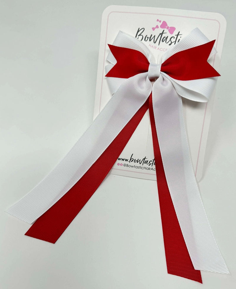 3.5 Inch Tail Bow - Red & White