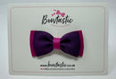 3 Inch Flat Double Bow - Amethyst & Raspberry Rose