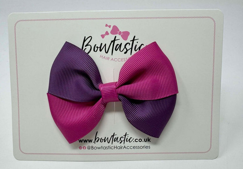 3.5 Inch Twist Bow - Amethyst & Raspberry Rose