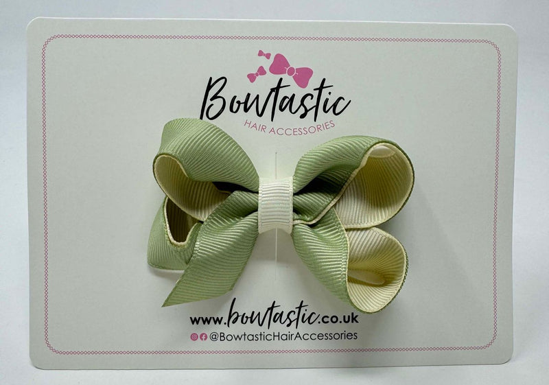 3 Inch Bow - Spring Moss & Ivory