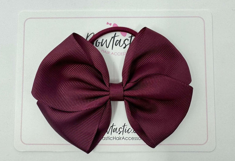 4 Inch Flat Bow Bobble - Burgundy